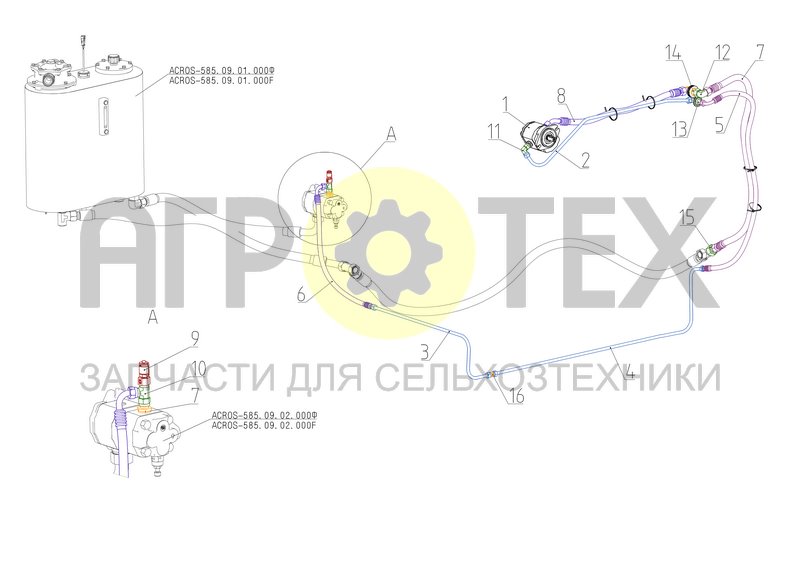 ГС привода очистки воздухозаборника (ACROS-585.09.08.000Ф) (№10 на схеме)